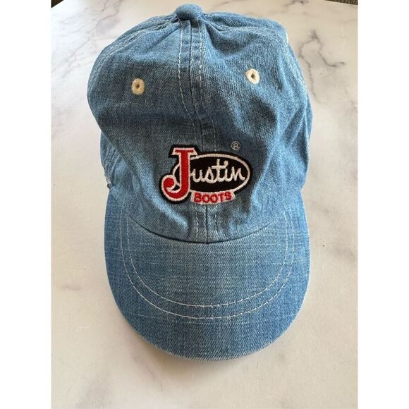 Vintage Justin boots denim hat baby unisex 1-4 year 90’s ones size fits most - Picture 1 of 6